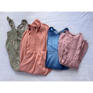 Junior Girls Spring/Summer Dress Lot, Four Dresses, Pink/Green Size S/M/L